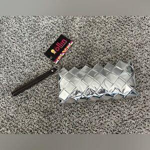 Nahui Ollin Candy Wrapper Bag Silver Clutch Wristlet Small Zippy Bag